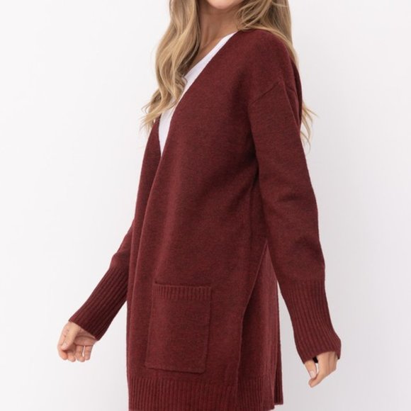 NWT Soft and Cozy Burgundy Cardigan Sweater - Picture 6 of 8